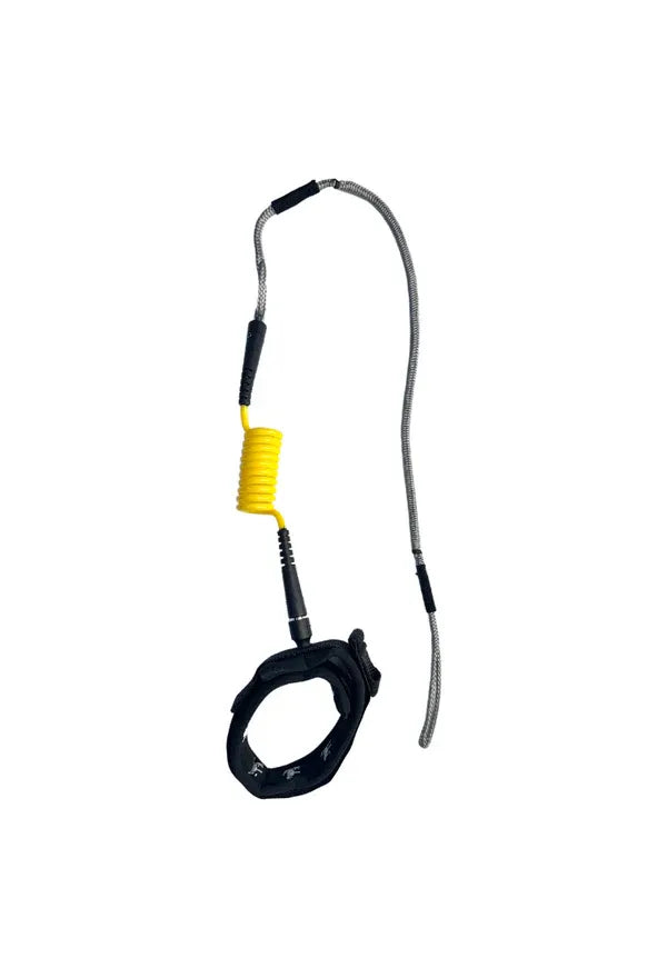 Kāohi INVIZ Mini Leash™ - Hybrid Prone Foiling Leash / 7mm / Calf Cuff / Yellow