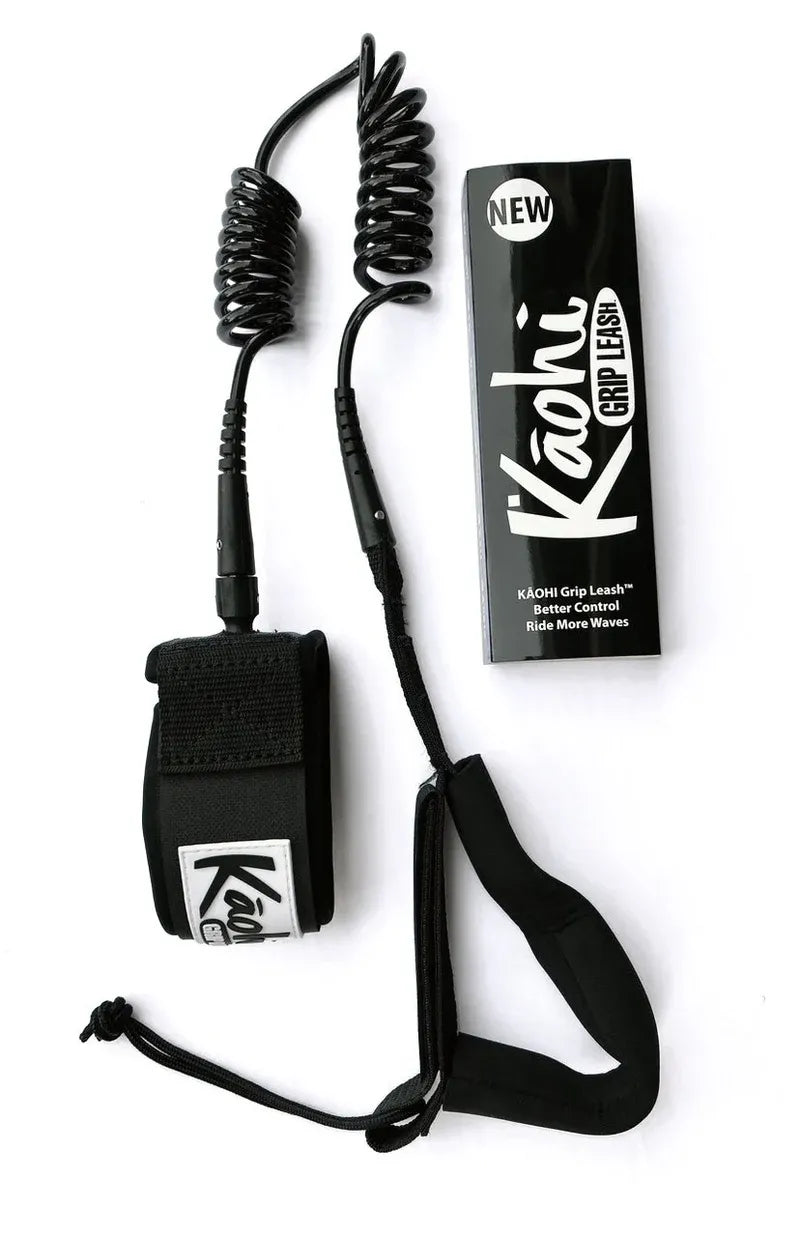 Kāohi Grip Leash™ - Double Coil / 6'x8mm / Calf Cuff / Blue