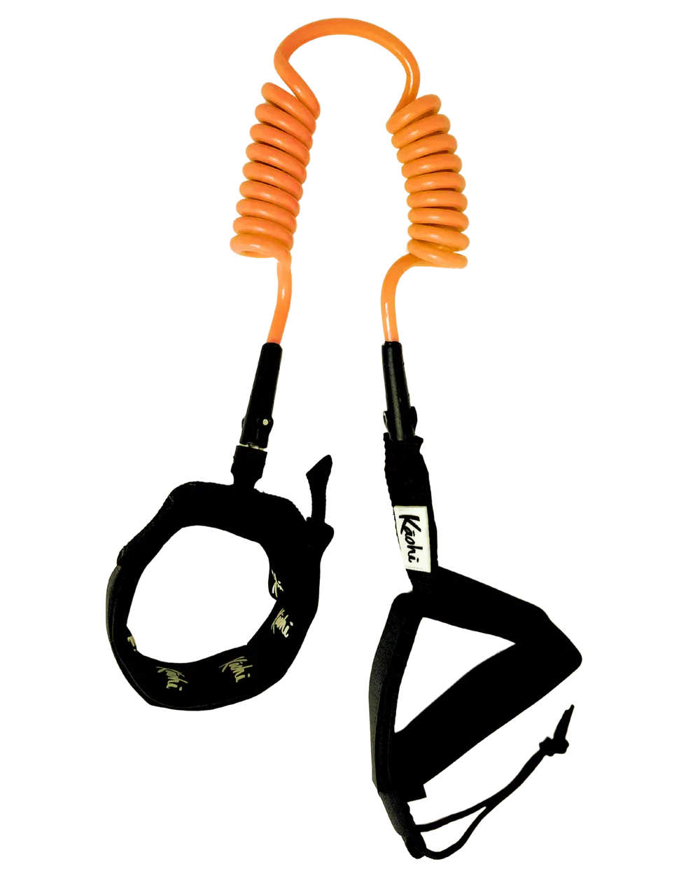 Kāohi Grip Leash™ - Double Coil / 7'x8mm / Calf Cuff / Orange