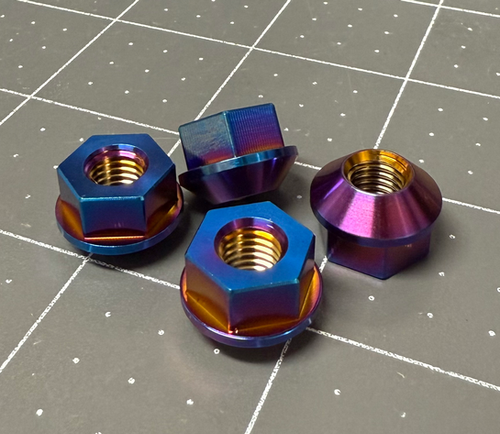 Hydrofoil Wingscrews M7 Titanium Countersunk Nut Set Color Anodized