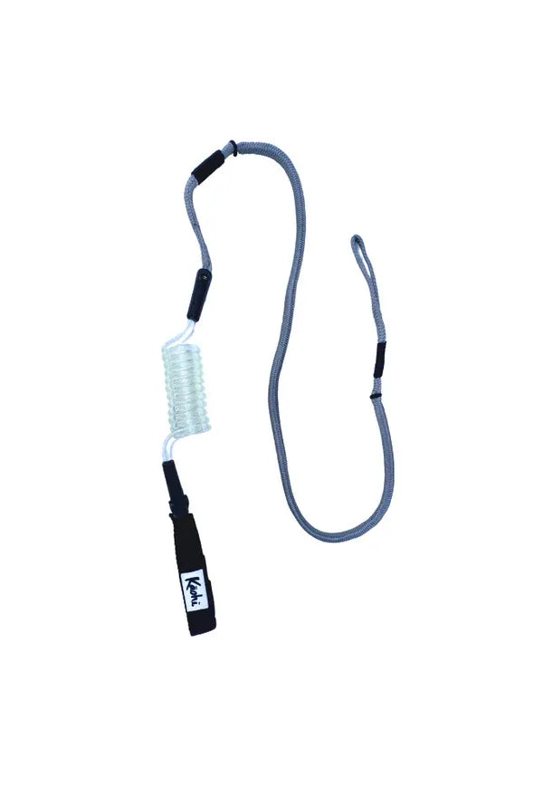 Kāohi INVIZ Leash™ - Hybrid Foiling Leash / 7mm / Velcro Loop / Clear