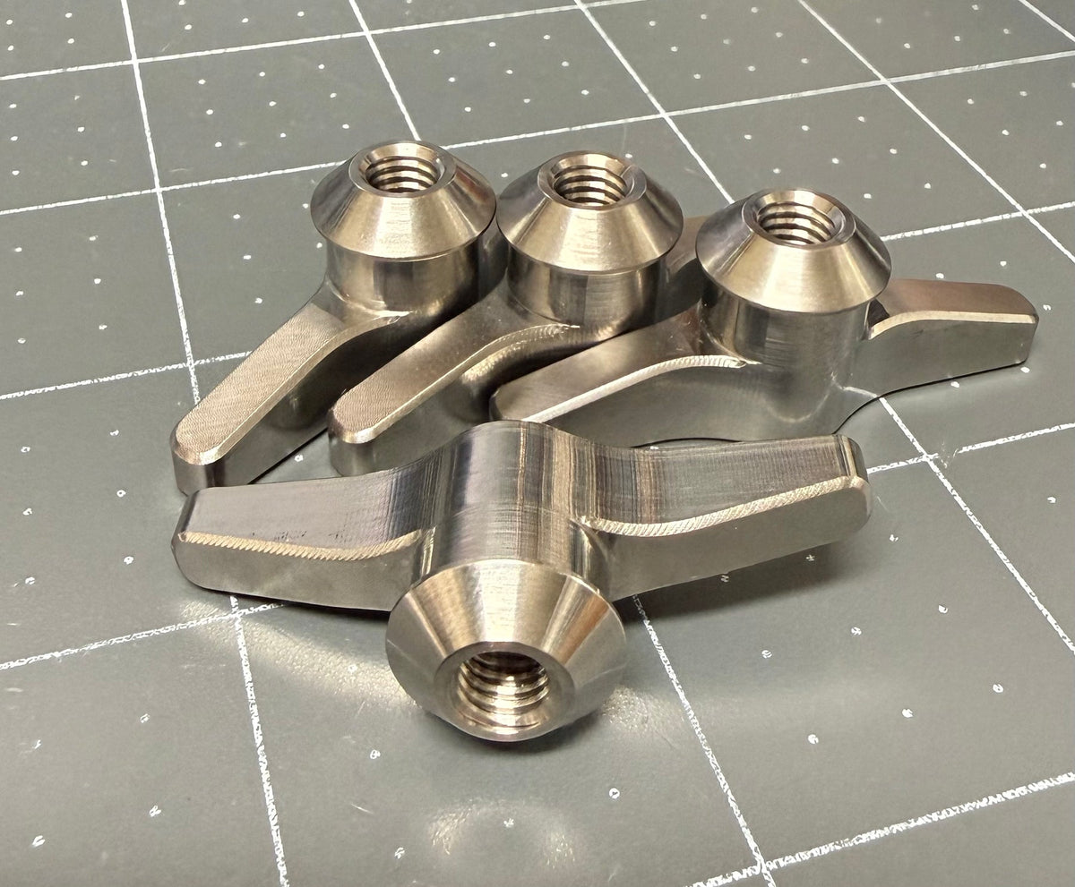 Adjustable Grade 5 titanium wingnuts, M6 and M7